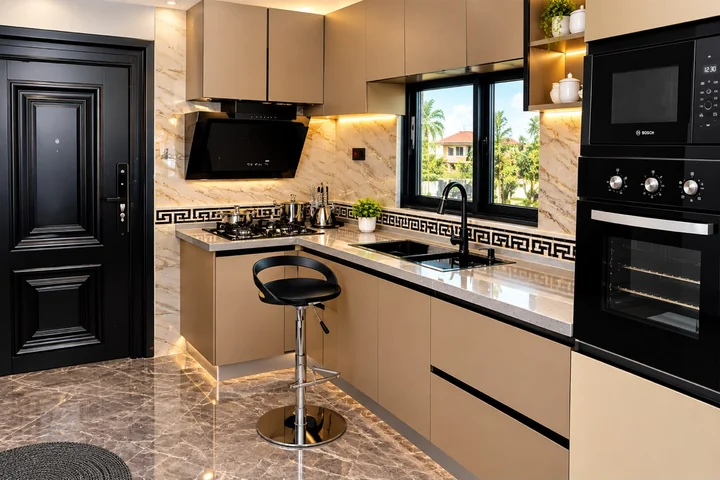 Enhanced kitchen in a one-bedroom apartment