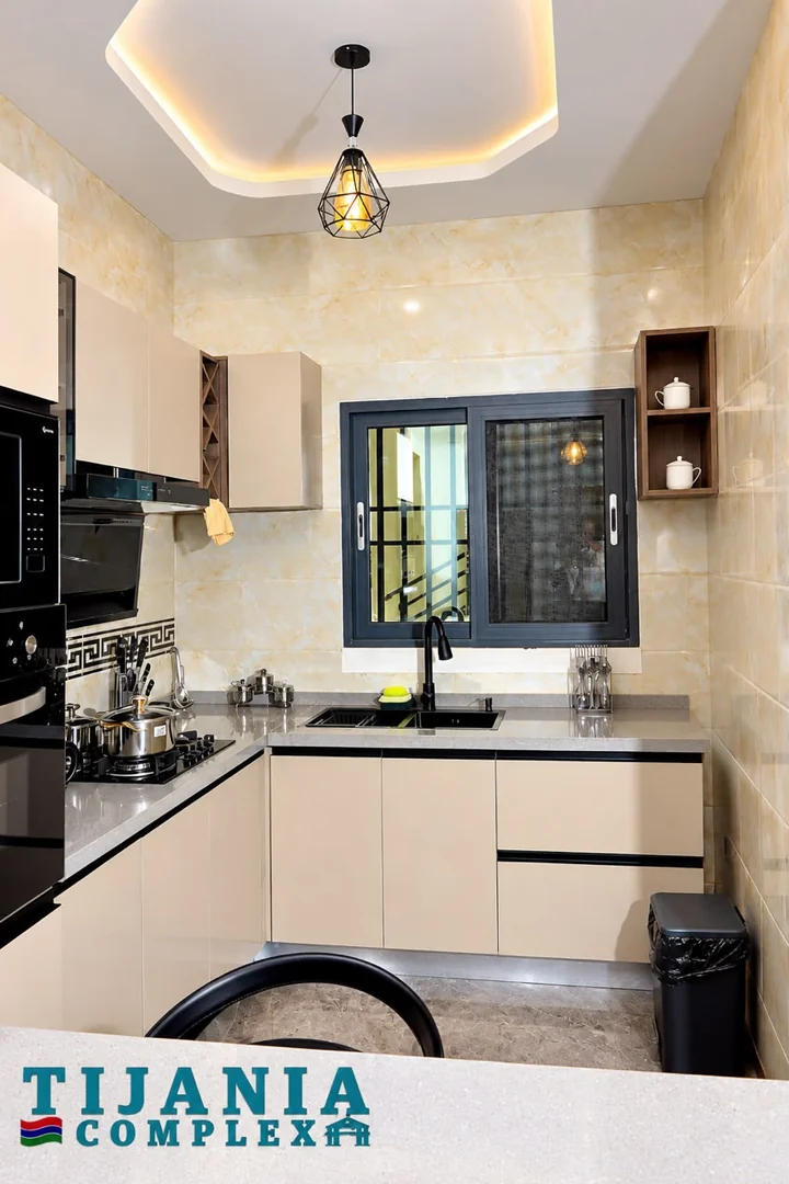 Enhanced kitchen in a two-bedroom apartment