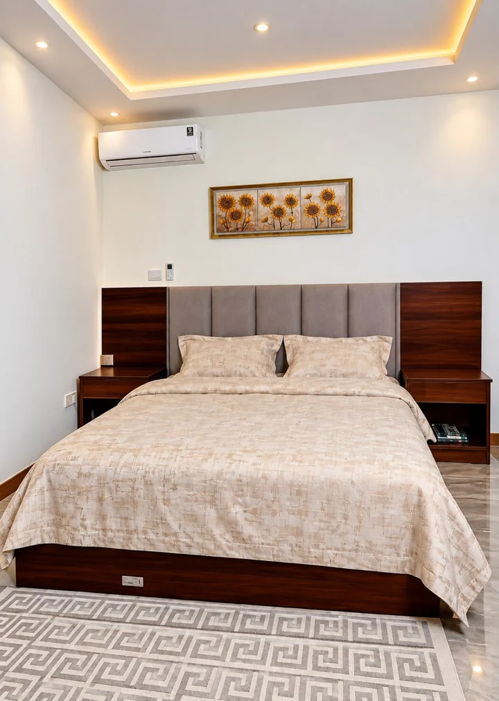 Enhanced bedroom in a two-bedroom apartment